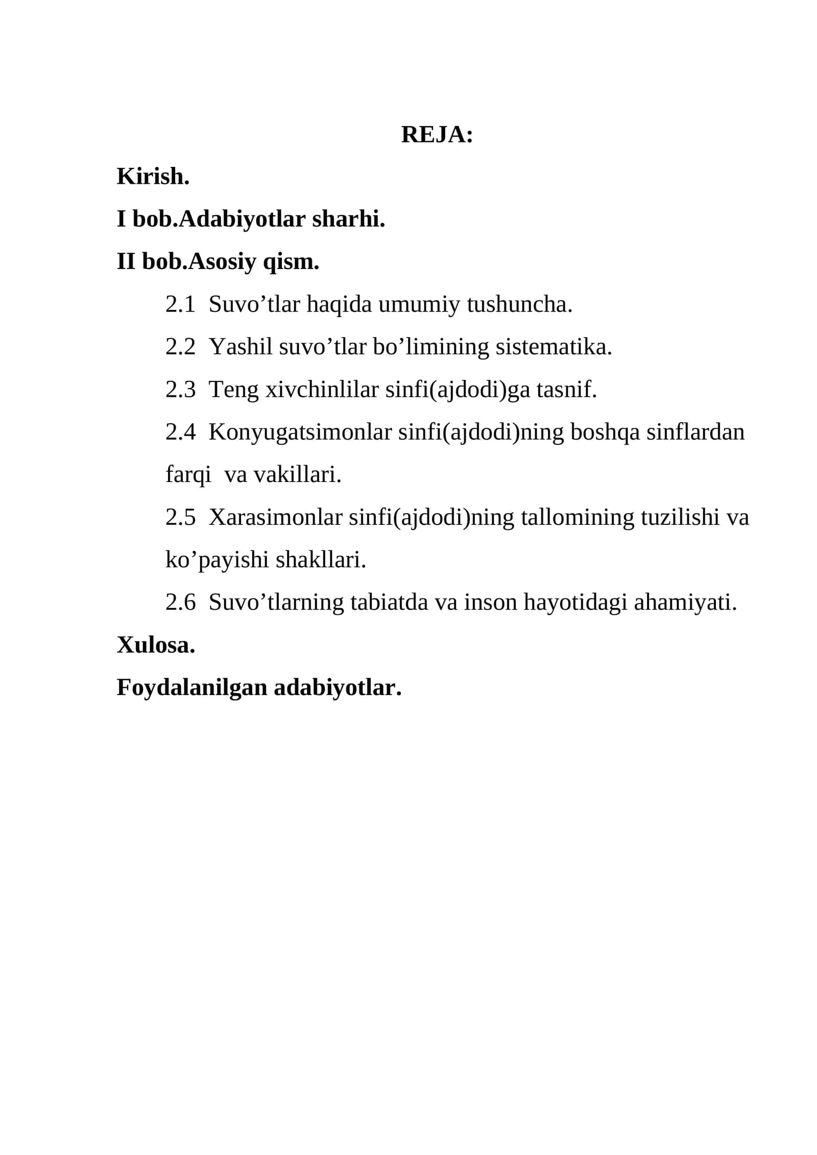 Yashil suvo’tlar haqida umumiy tushuncha 1