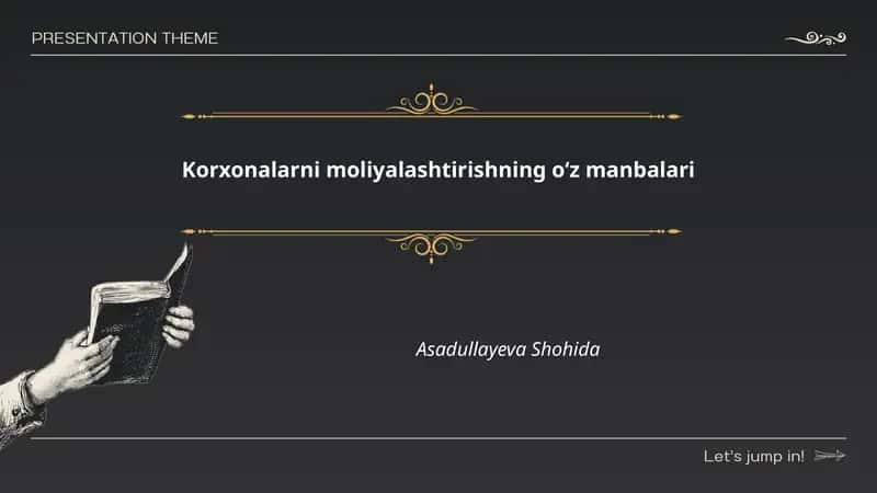 Korxonalarni moliyalashtirishning oʻz manbalari 1