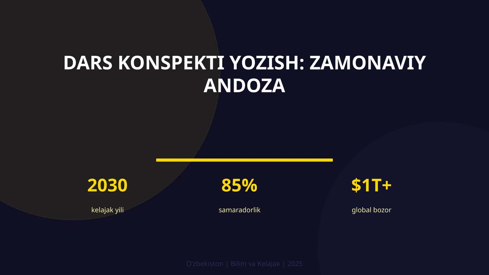 Dars konspekti yozish: zamonaviy andoza 1