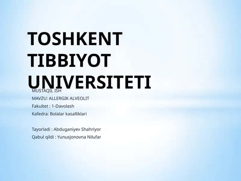 ALLERGIK ALVEOLIT 1