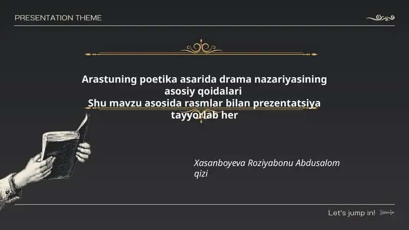 Poetika asarida drama nazariyasining asosiy qoidalari 1