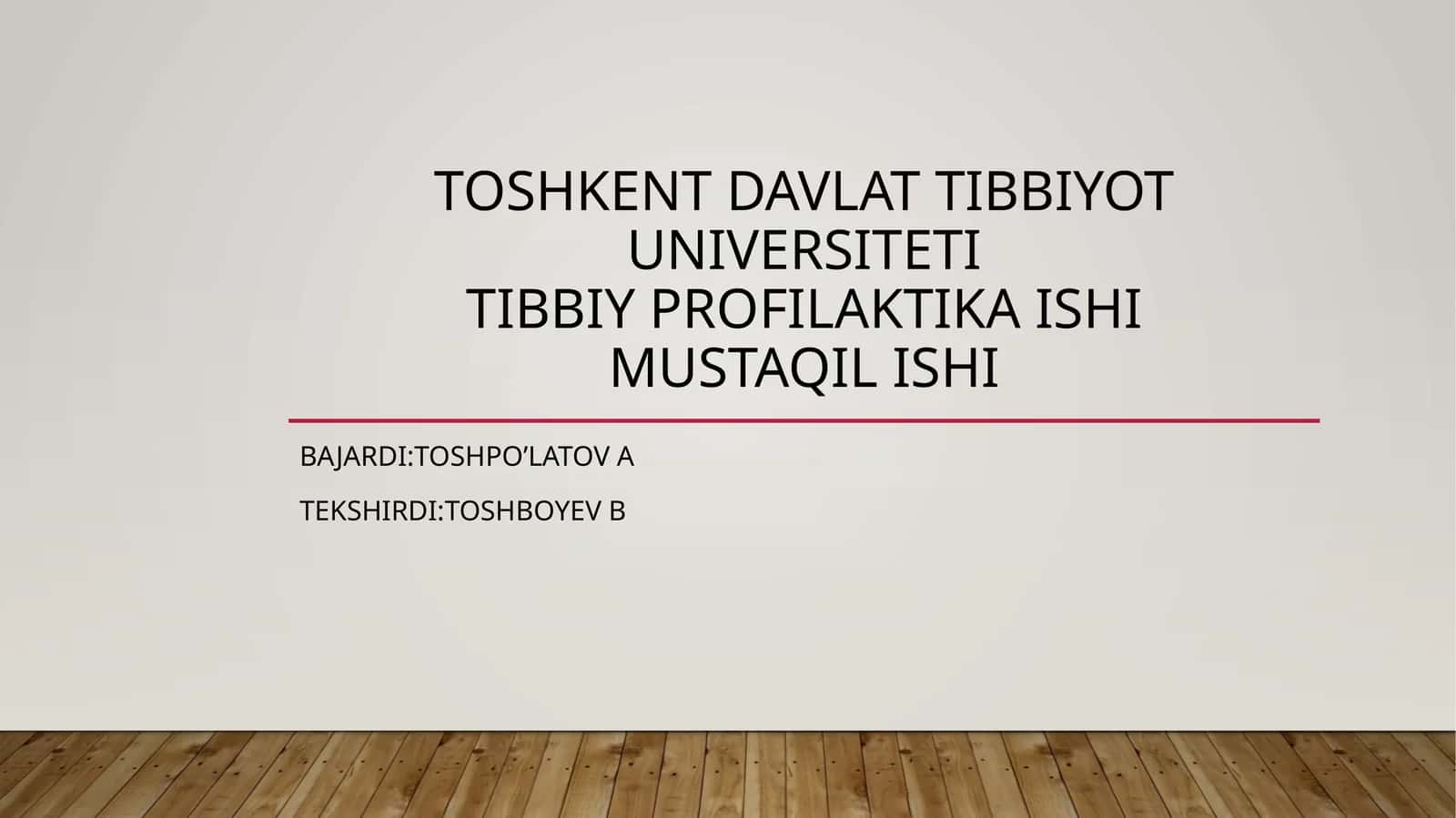 Tibbiy profilaktika va vabo epidemiologiyasi 1