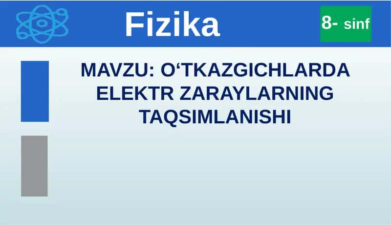 O‘TKAZGICHLARDA ELEKTR ZARAYLARNING TAQSIMLANISHI 1