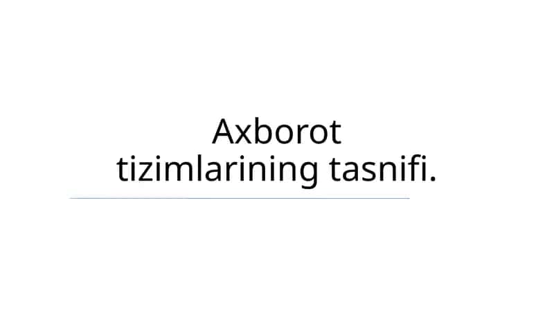 Moliya va hisobot tizimlari 1