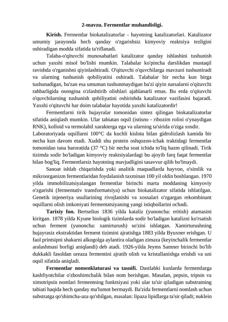 Fermentlar muhandisligi 1