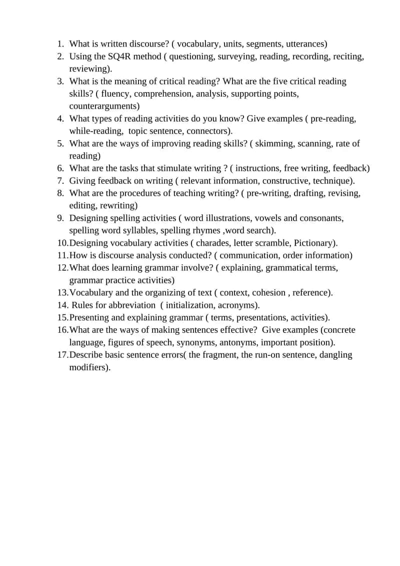 Critical Reading Skills 1
