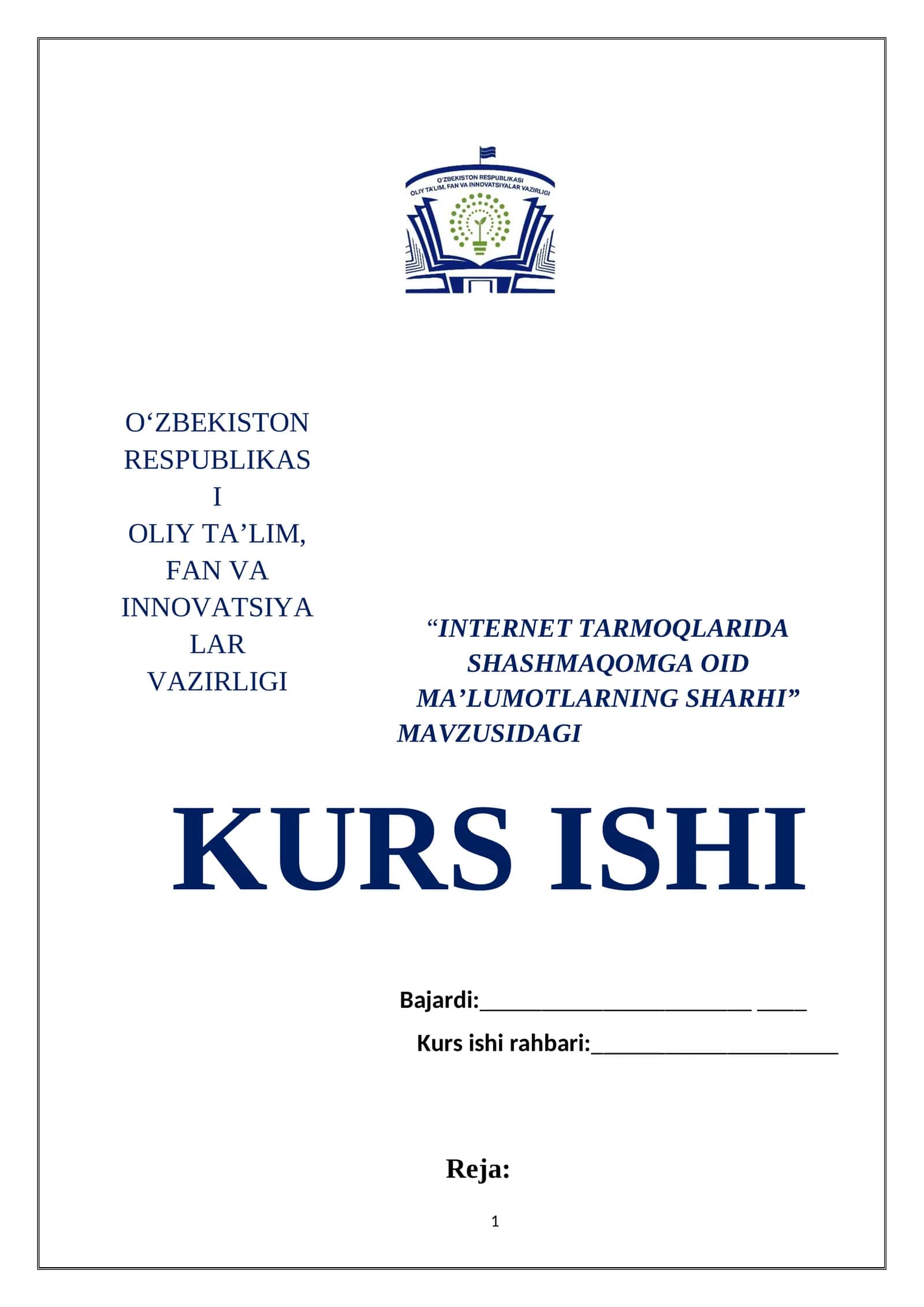 INTERNET TARMOQLARIDA SHASHMAQOMGA OID MA’LUMOTLARNING SHARHI 1