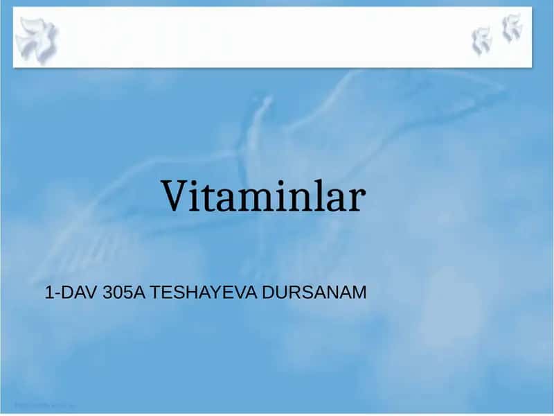 Vitaminlar 1