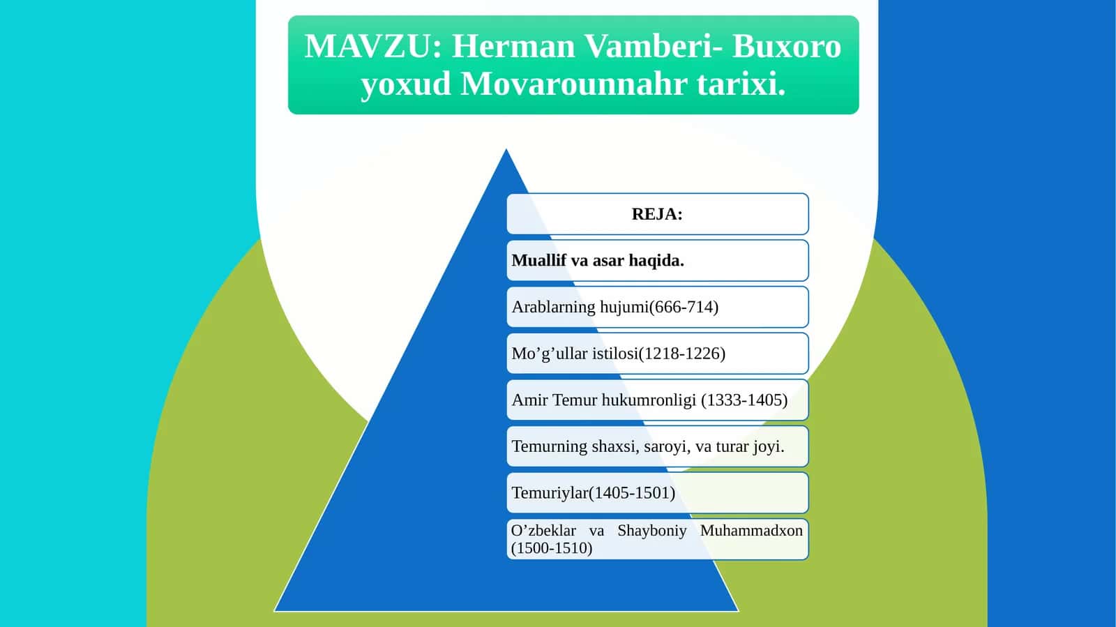 Herman Vamberi- Buxoro yoxud Movarounnahr tarixi 1