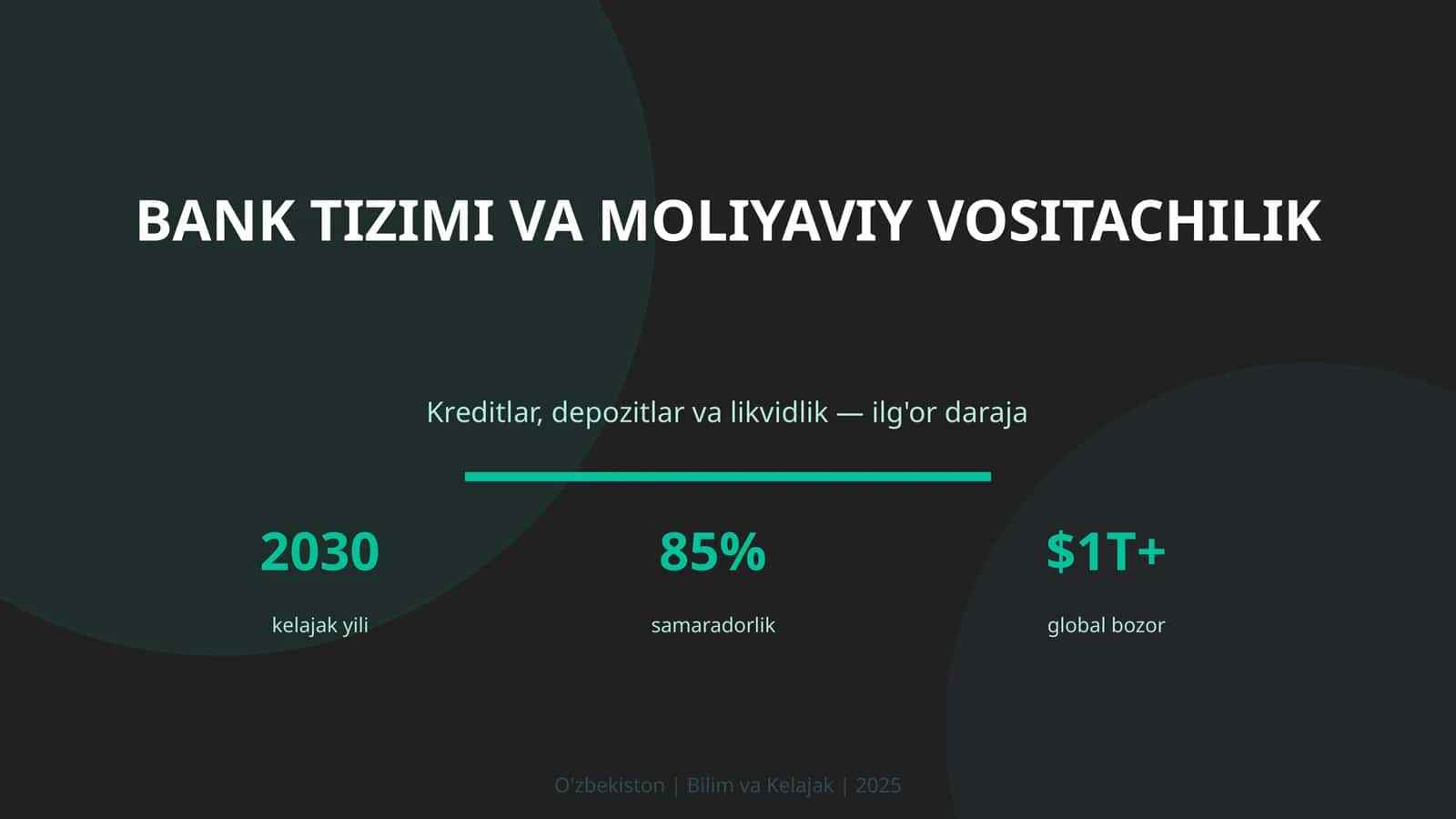 BANK TIZIMI VA MOLIYAVIY VOSITACHILIK 1