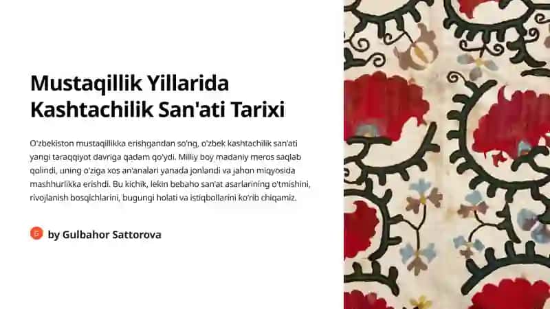 Kashtachilik San'ati Tarixi