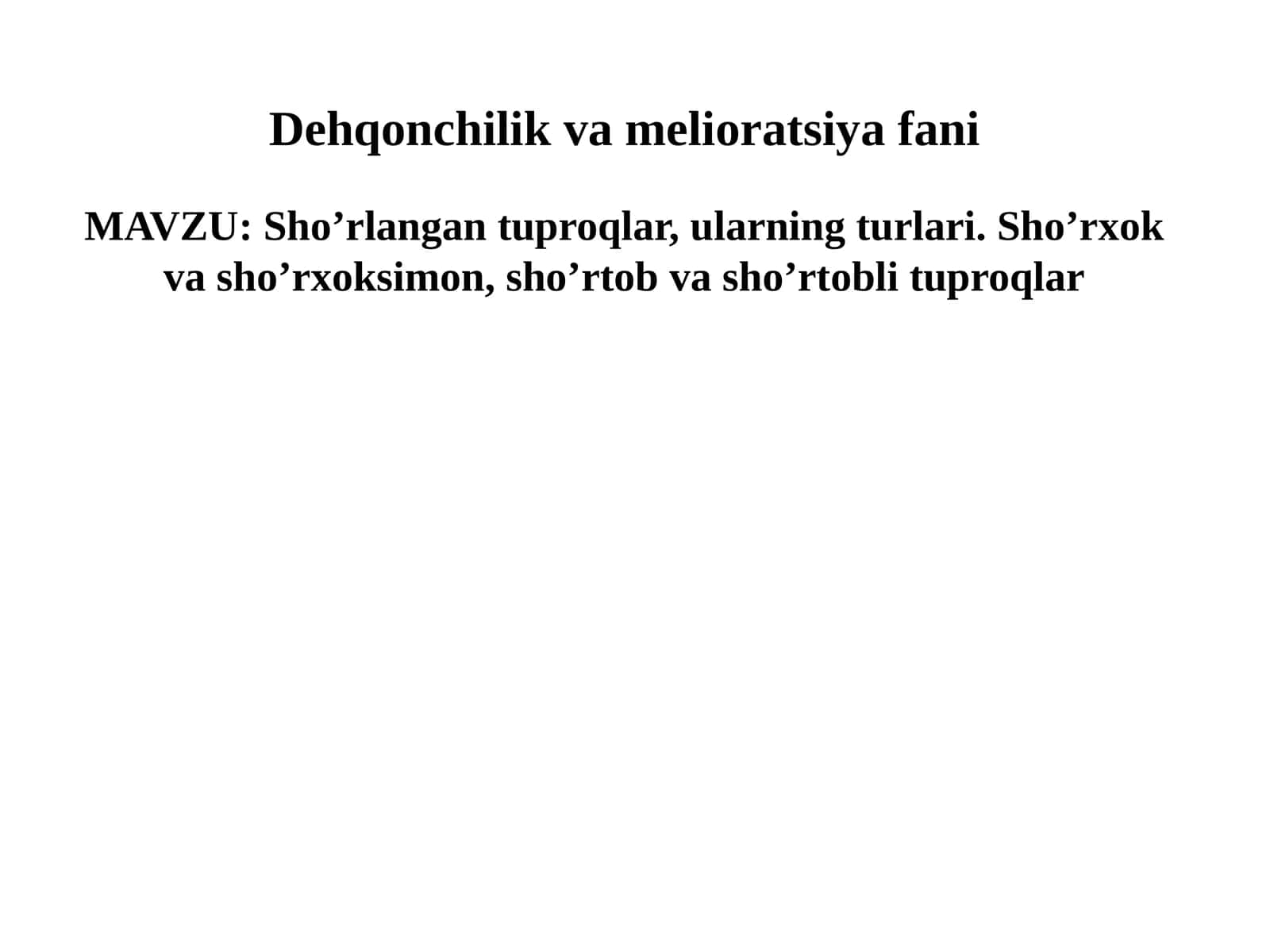Dehqonchilikvamelioratsiyafani 1