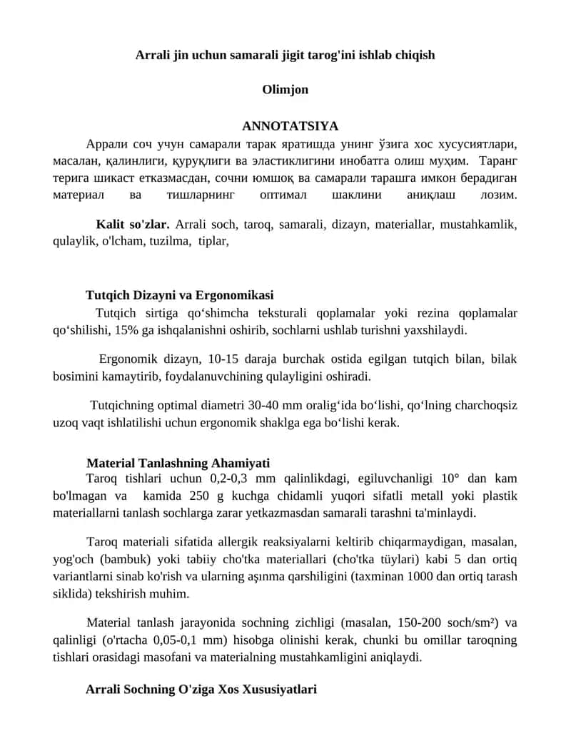 Tutqich Dizayni va Ergonomikasi 1
