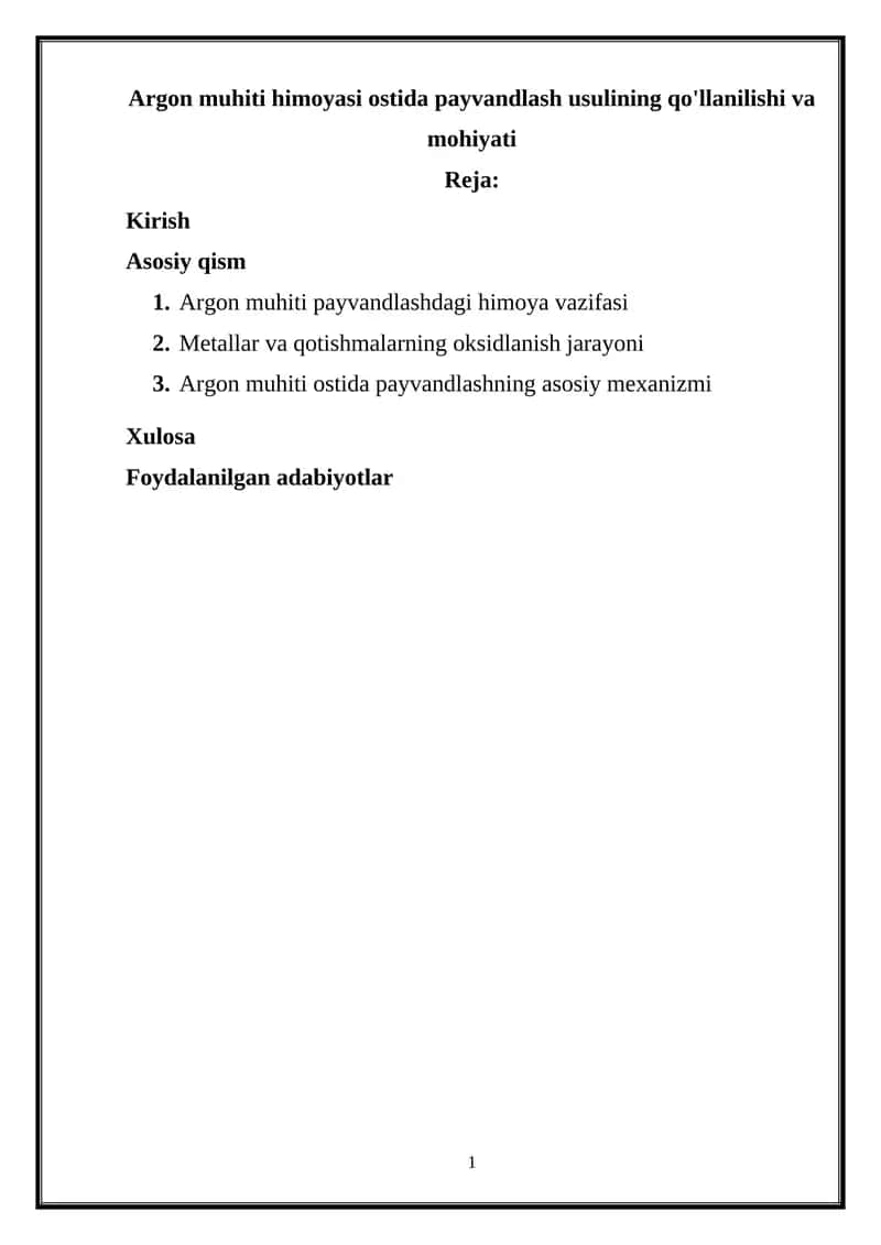 Argon muhiti himoyasi ostida payvandlash usuli 1