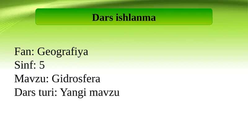 Gidrosfera 1