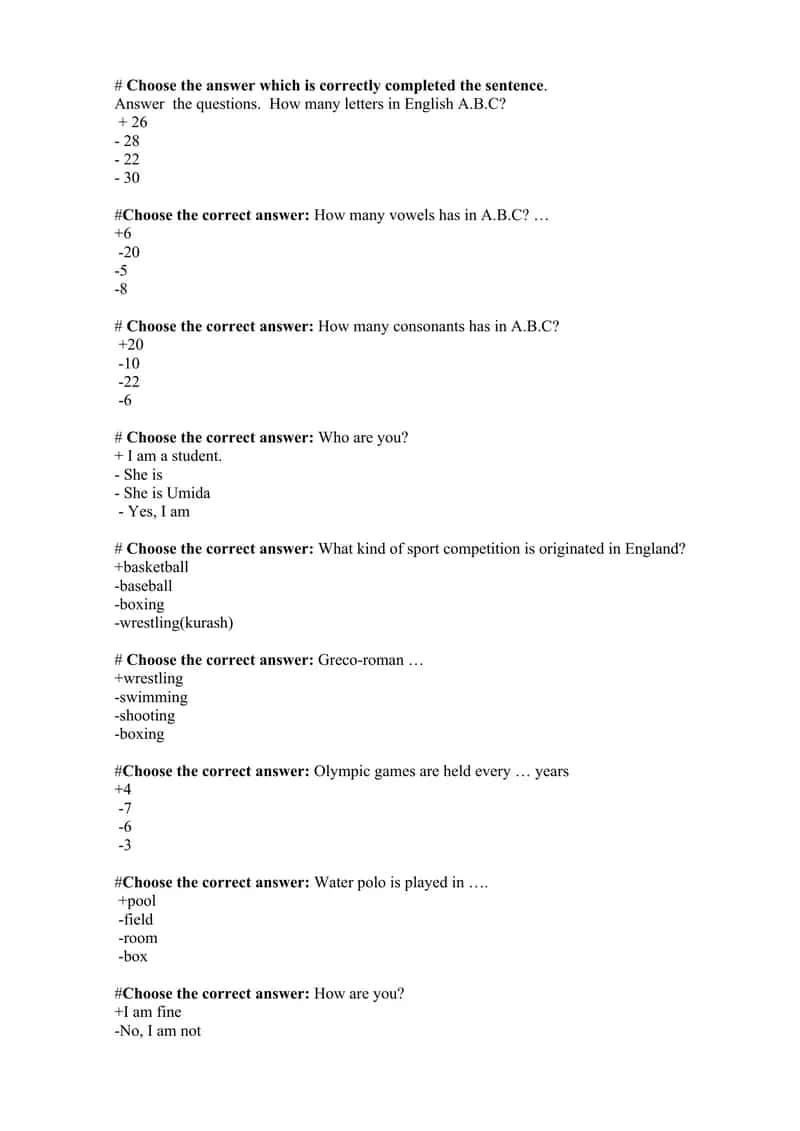 Olympic Games Quiz 1