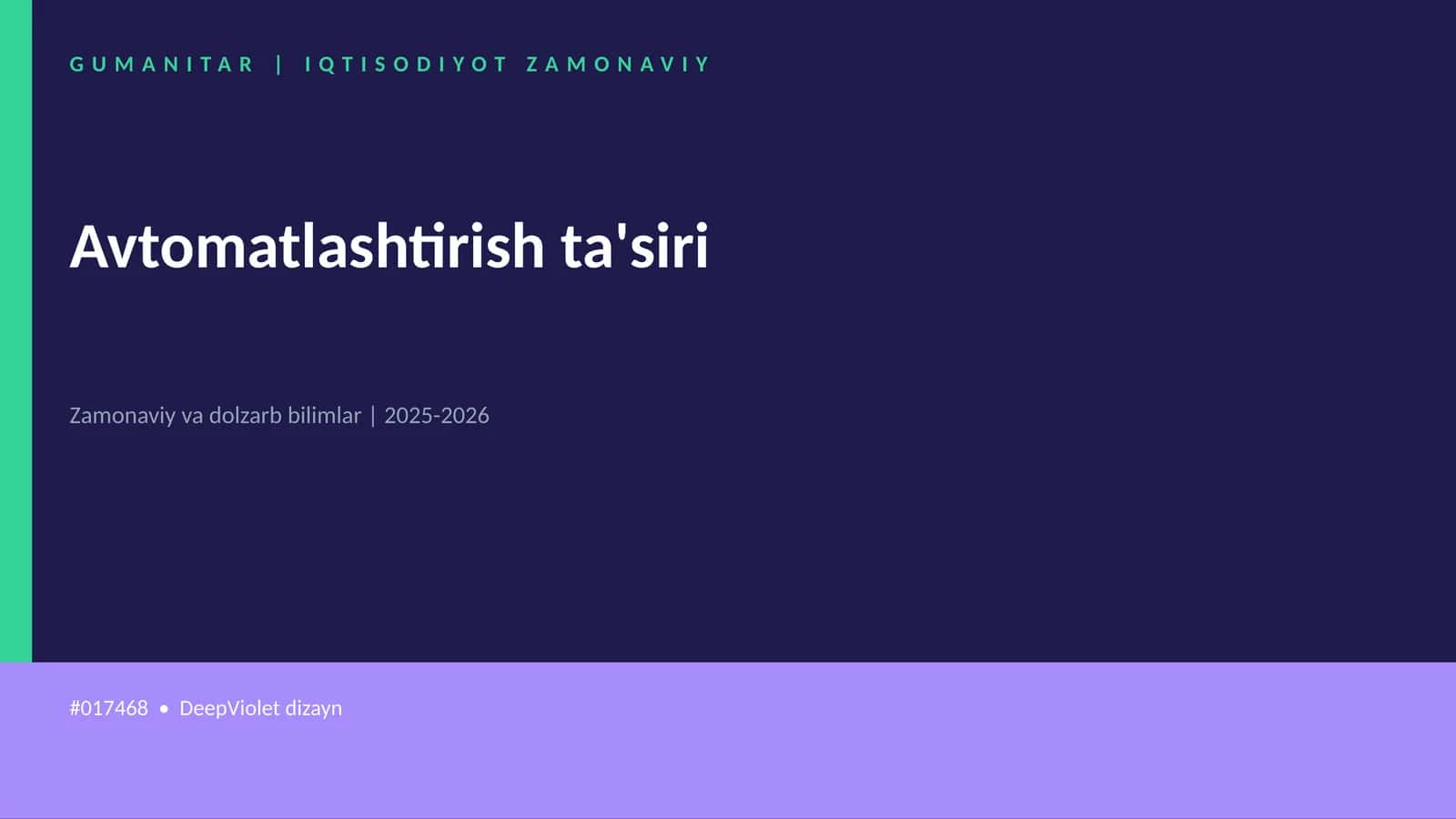 Avtomatlashtirish ta'siri 1