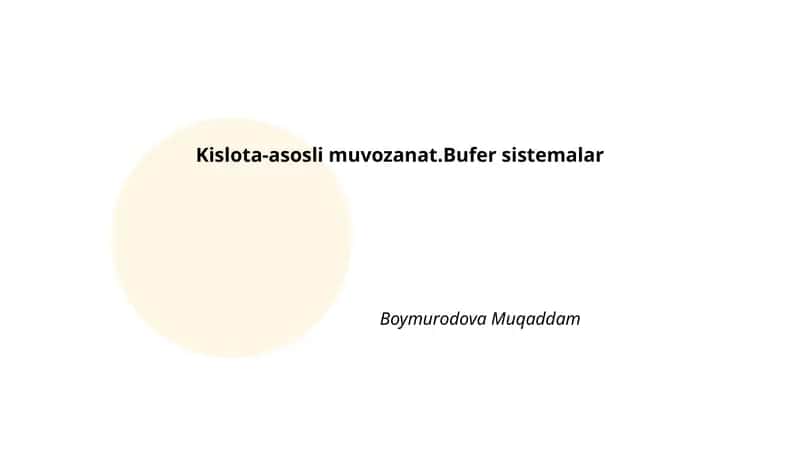 Kislota-asosli muvozanat 1