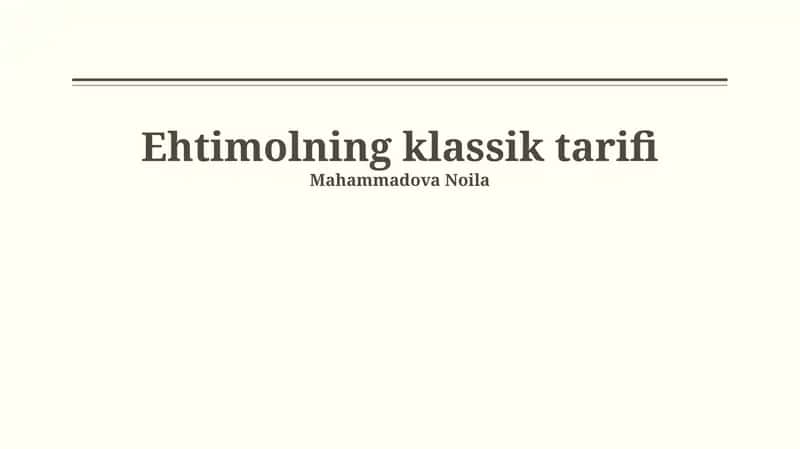 Ehtimolning klassik tarifi 1