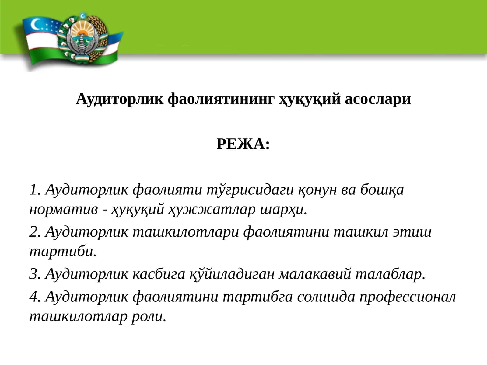 Аудиторлик фаолияти 1
