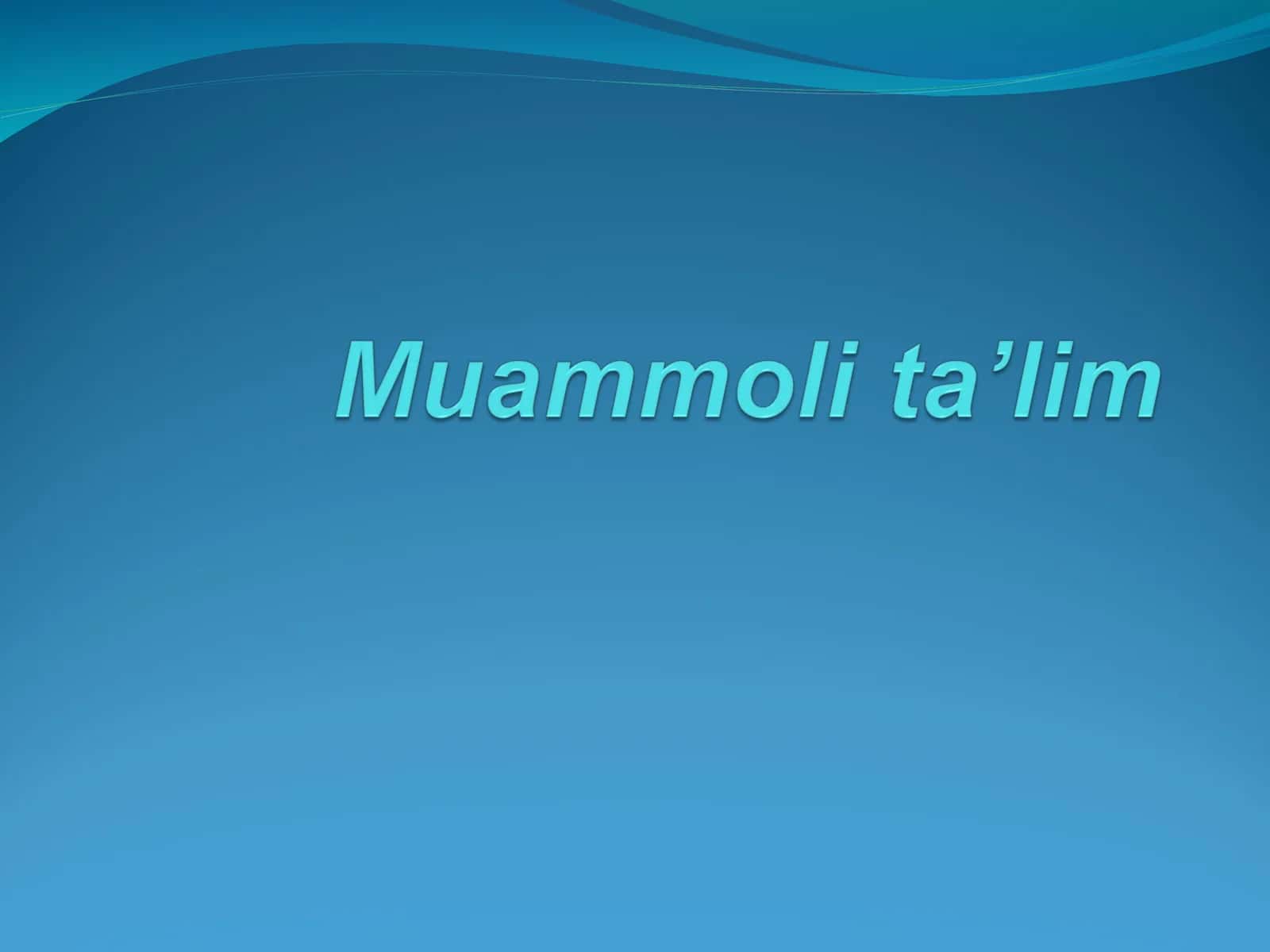 Muammoli ta’lim 1