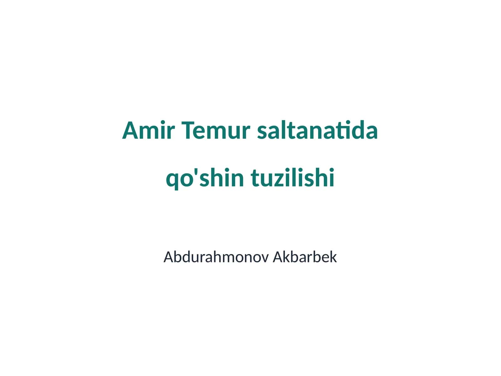 Amir Temur saltanatida qo'shin tuzilishi 1