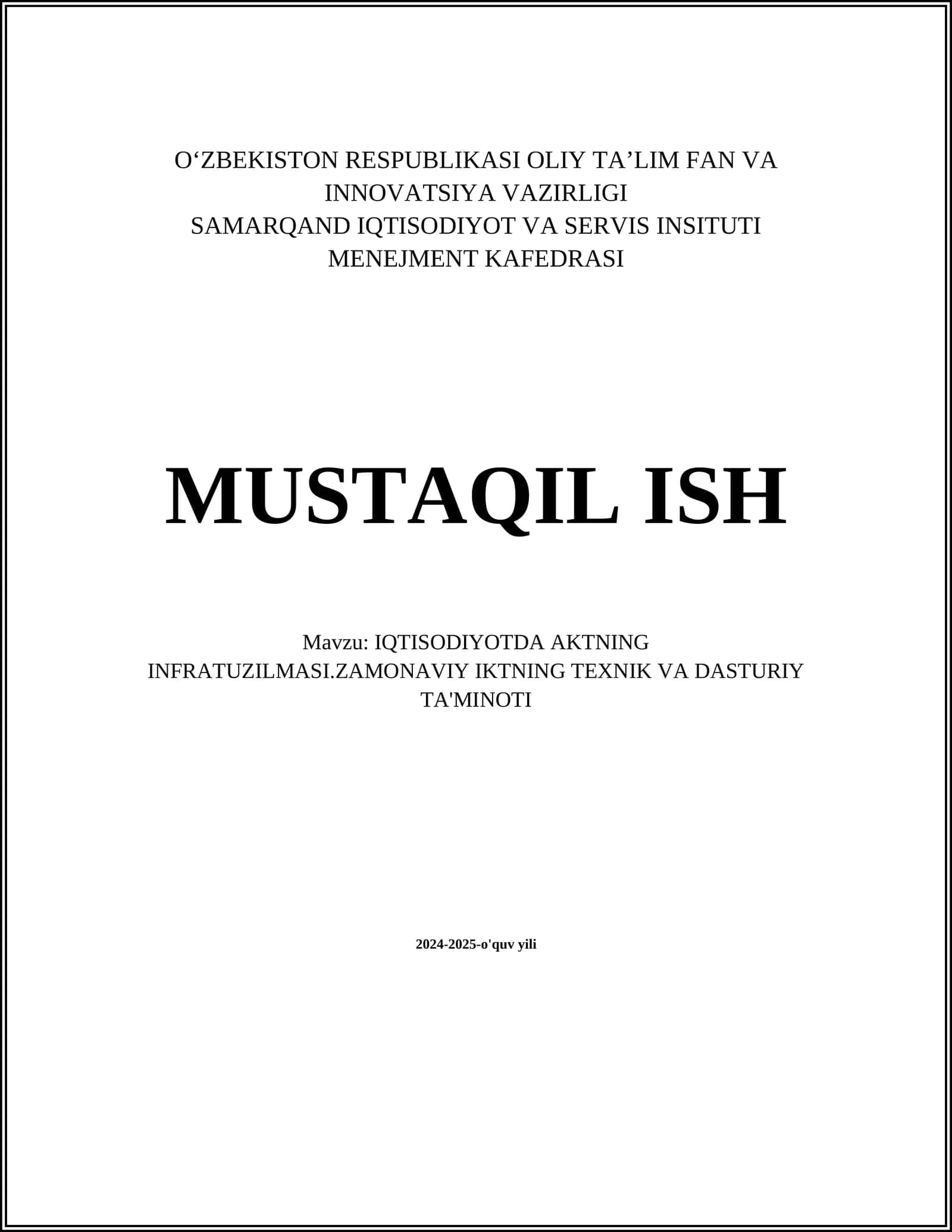 Zamonaviy IKT infratuzilmasi 1