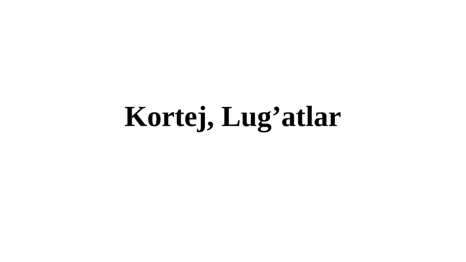 Kortej 1