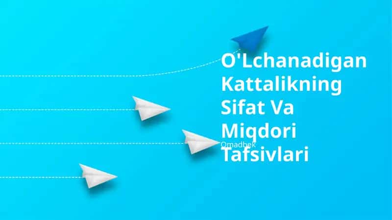 O'Lchanadigan Kattalikning Sifat Va Miqdori Tafsivlari 1