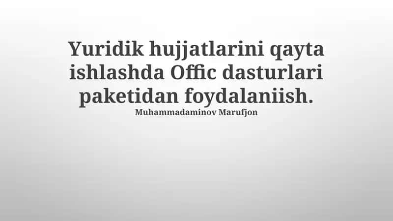Office dasturlari paketi 1