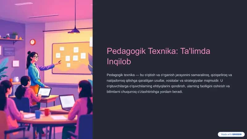 Pedagogik Texnika: Ta'limda Inqilob 1
