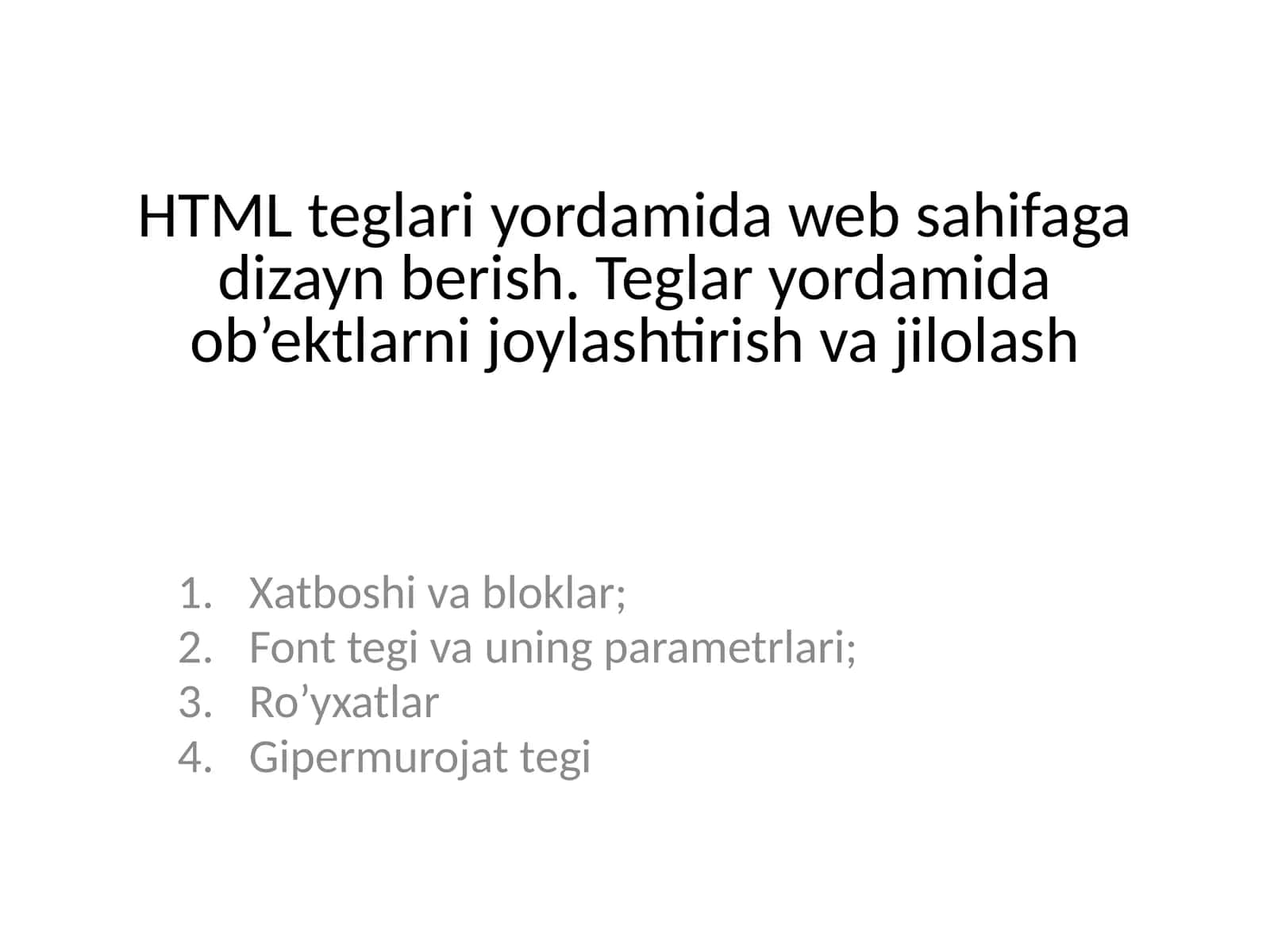 HTML teglari 1