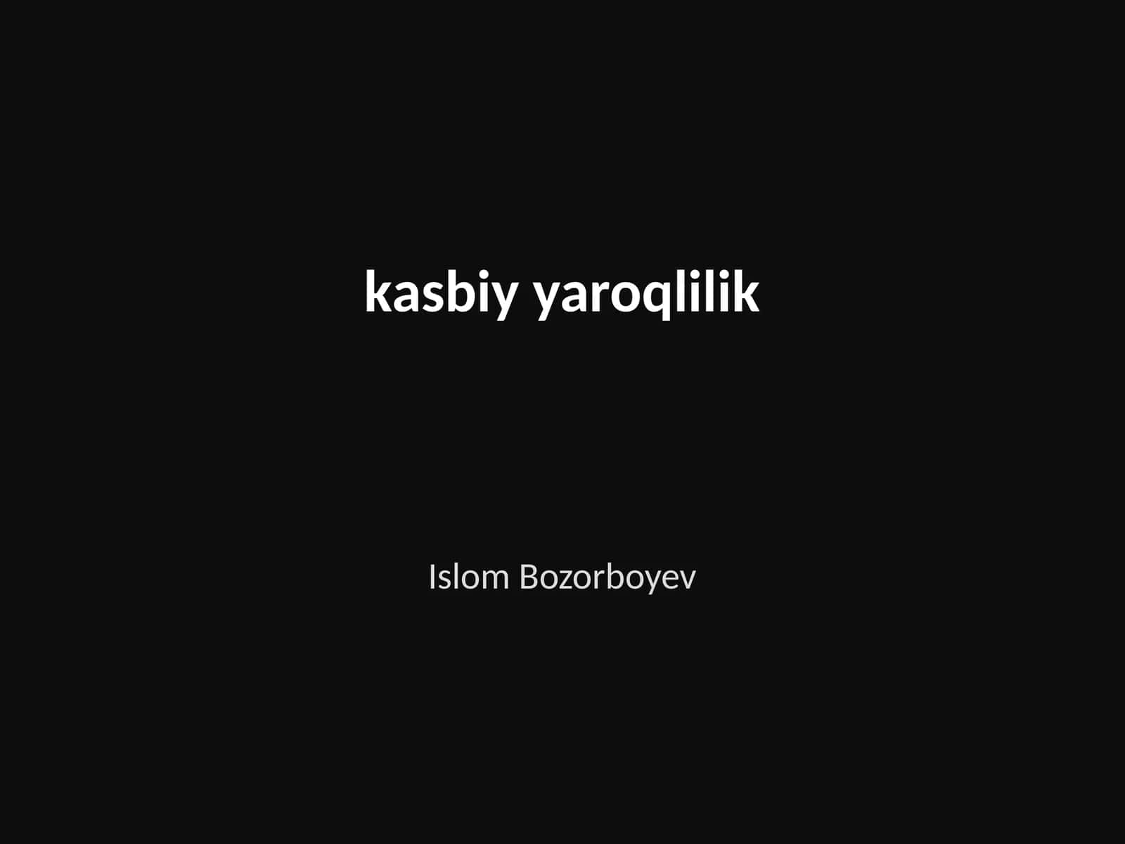 Kasbiy yaroqlilik 1