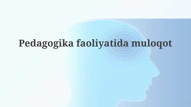 Pedagogik muloqot 1
