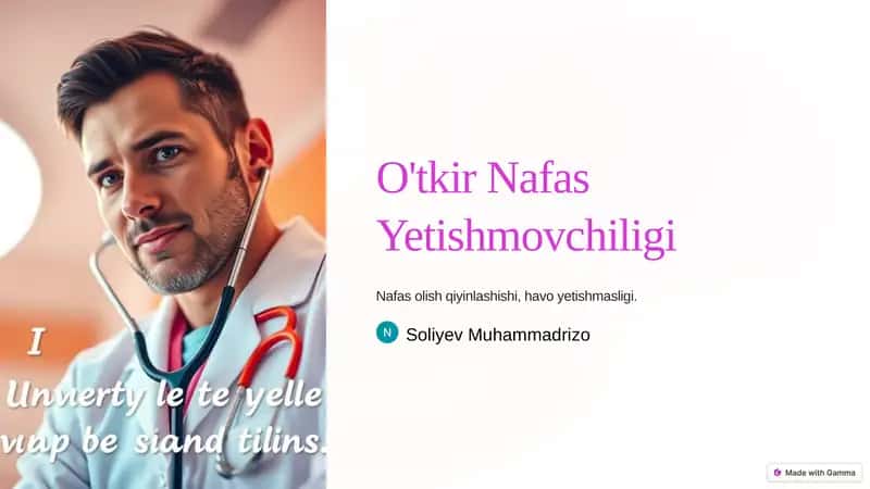 O'tkir Nafas Yetishmovchiligi 1