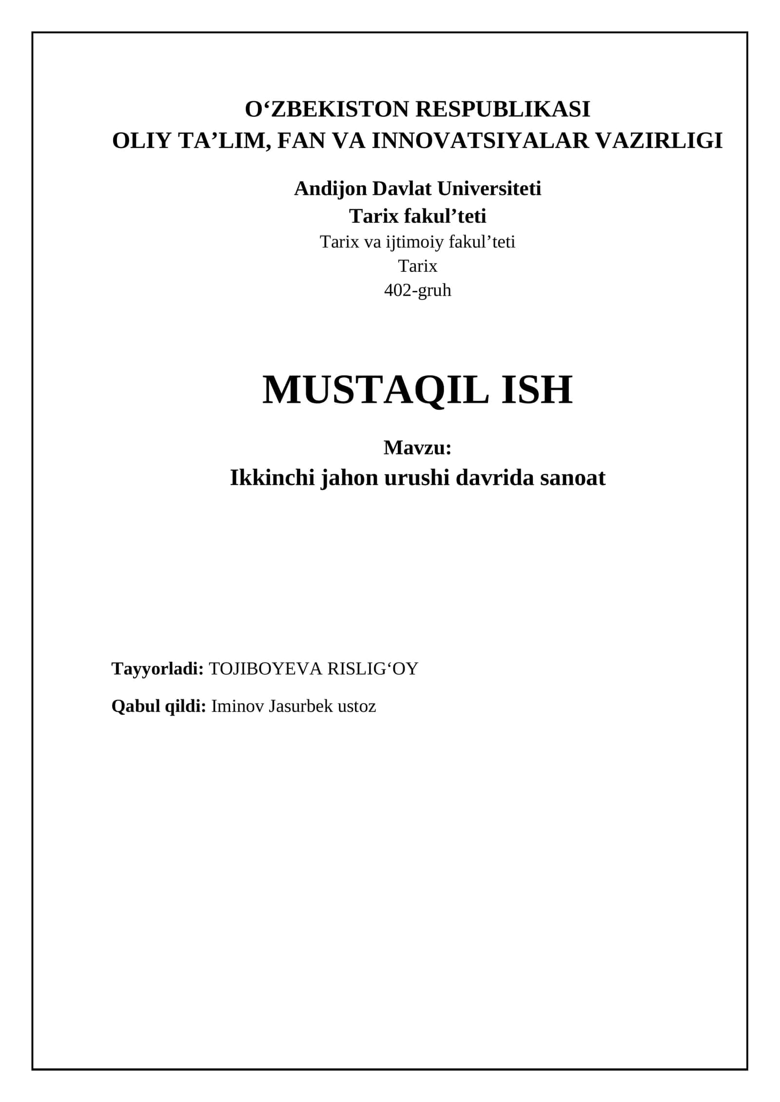 Ikkinchi jahon urushi davrida sanoat 1