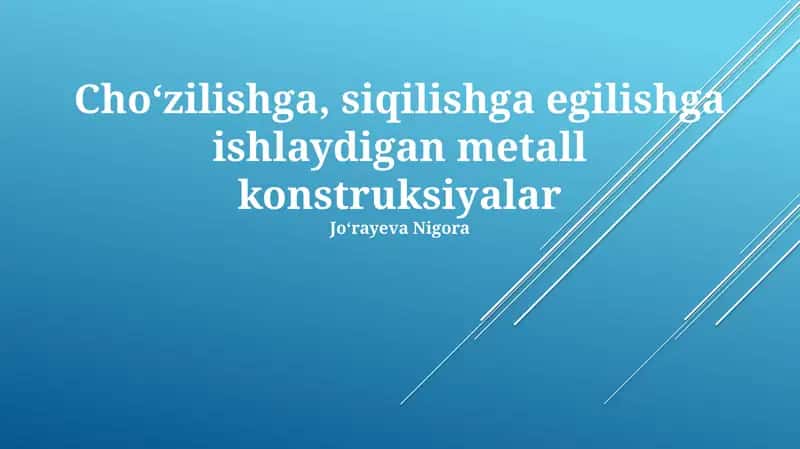 Metall konstruksiyalar 1