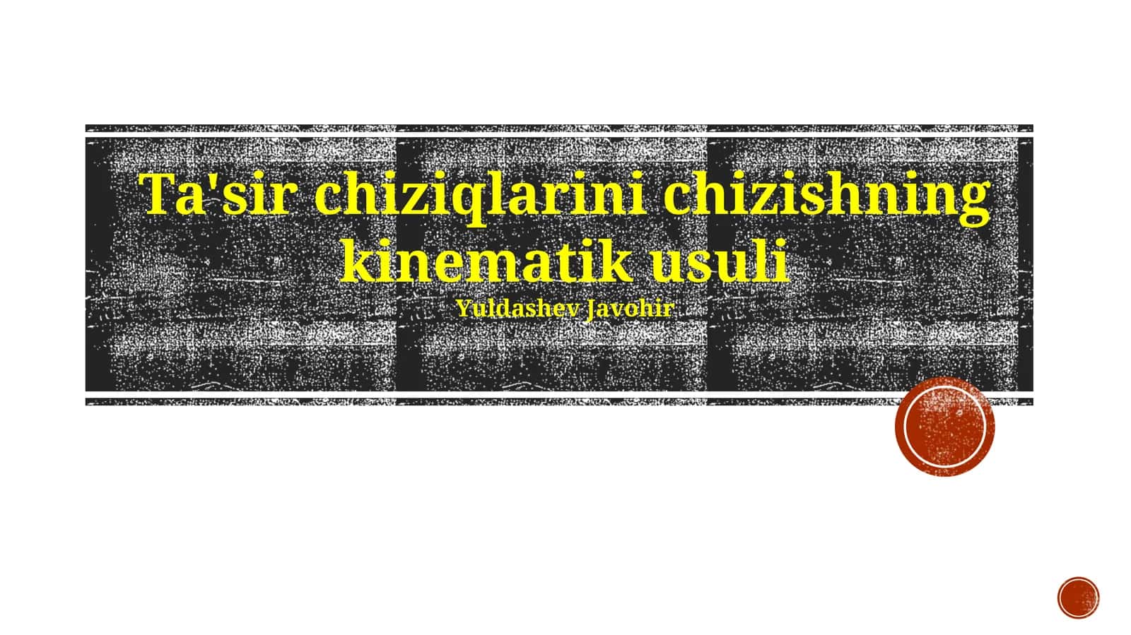 Ta'sir chiziqlarini chizishning kinematik usuli 1