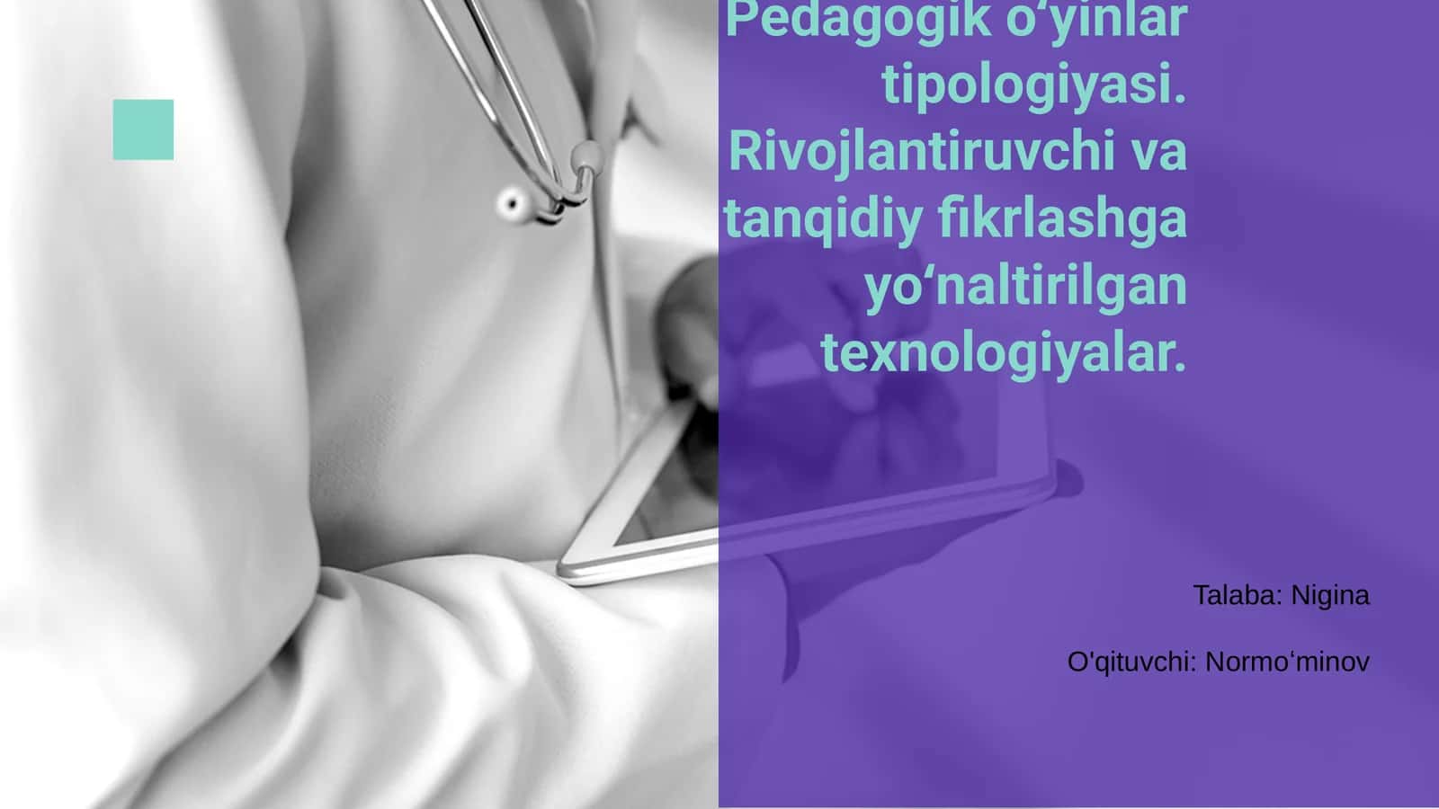Pedagogik o‘yinlar tipologiyasi 1