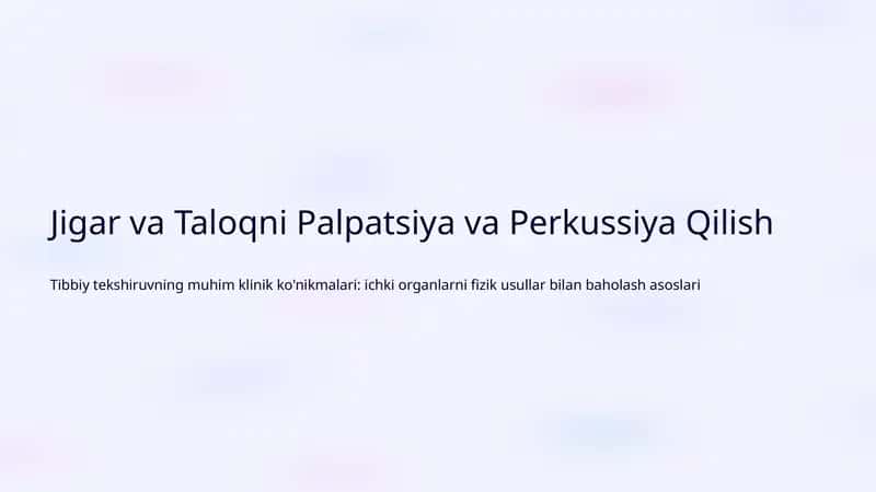 Jigar va Taloq Anatomiyasi 1