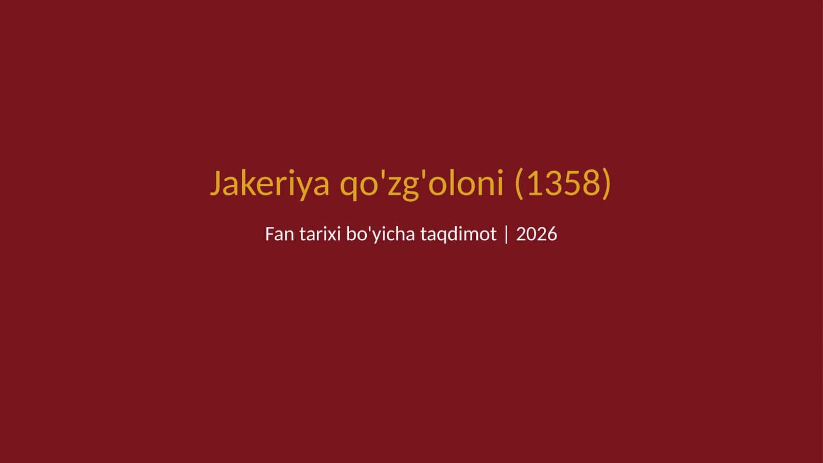 Jakeriya qo'zg'oloni (1358) 1