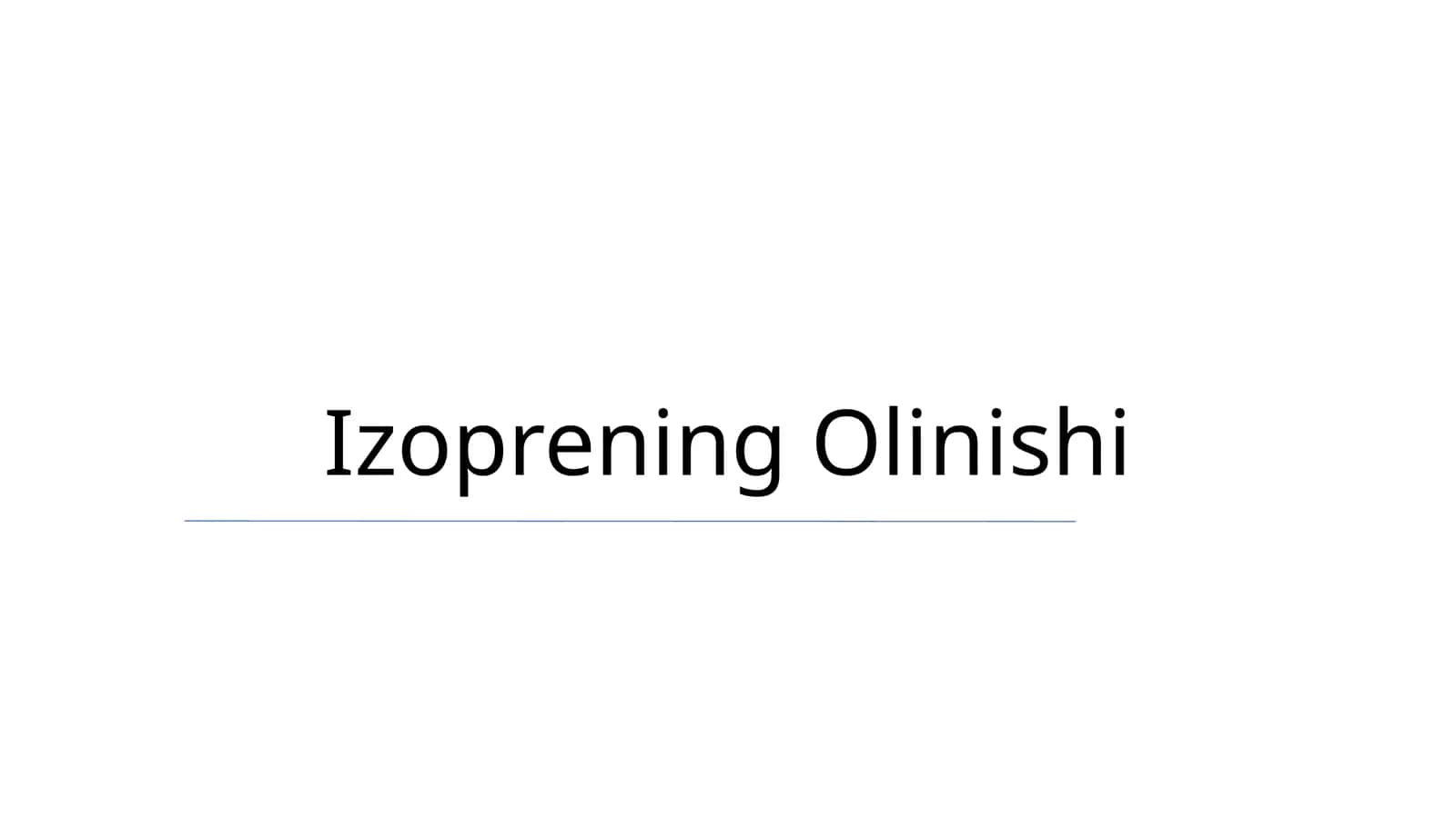 Izoprening Olinishi 1