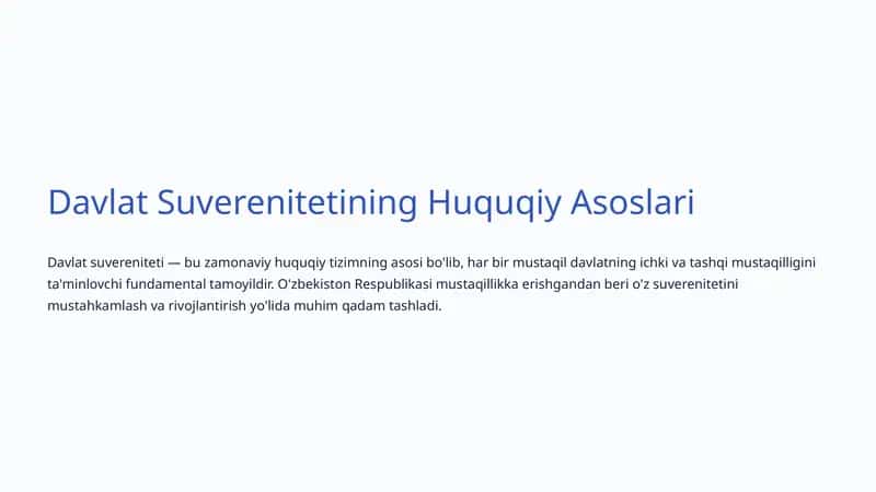 Davlat Suverenitetining Huquqiy Asoslari 1