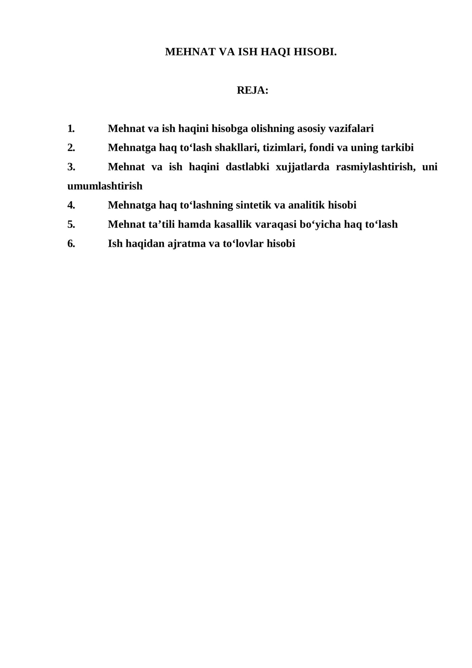 Mehnat va ish haqini hisobga olish 1