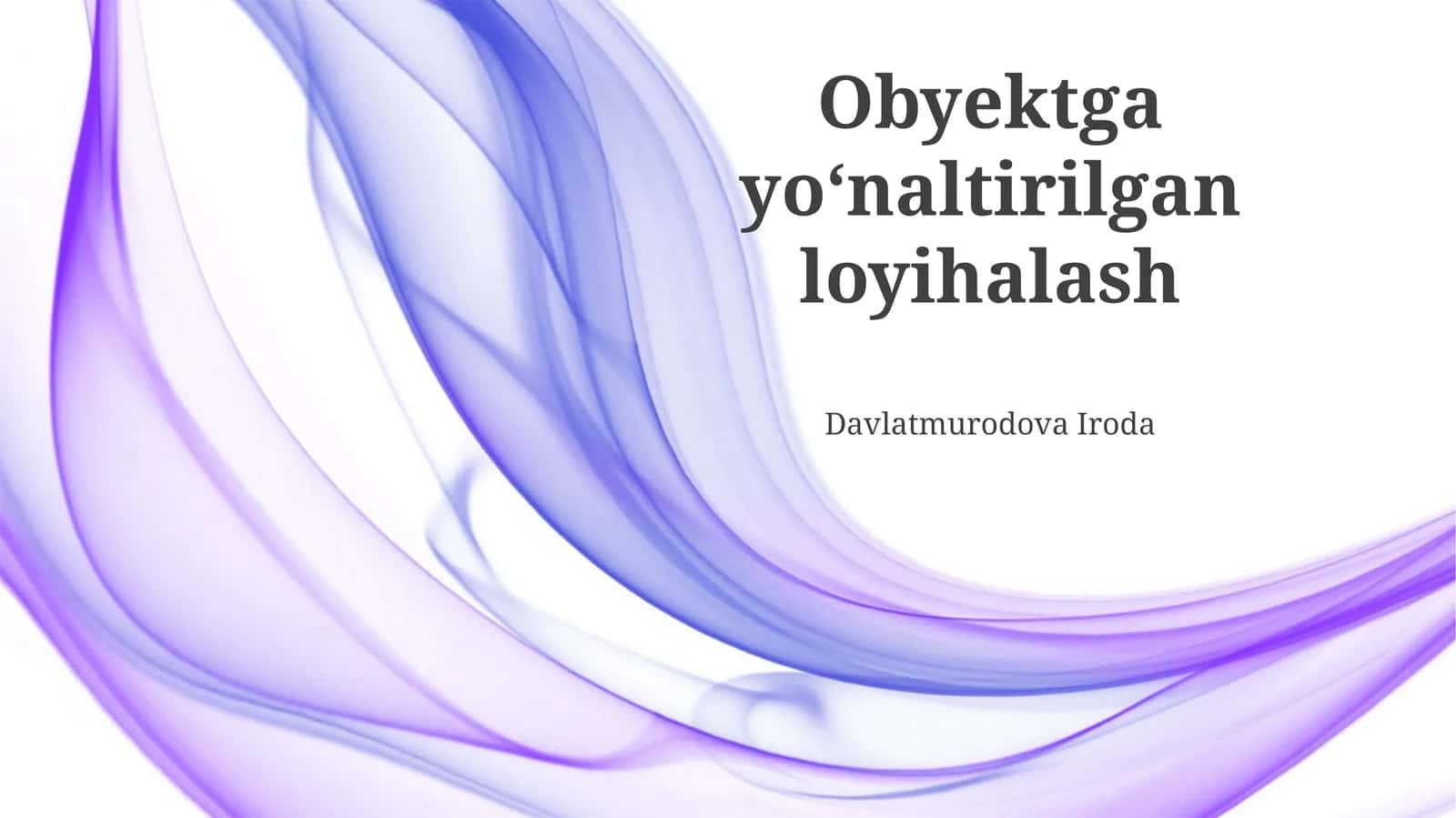 OOPga Kirish 1