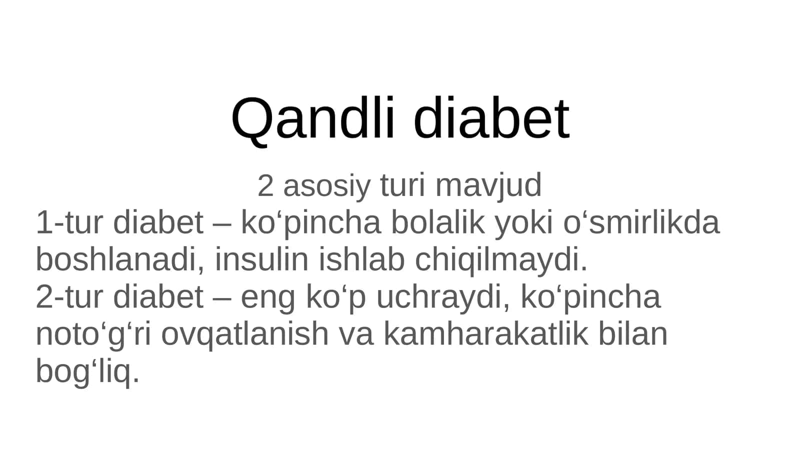 Qandli diabet 1
