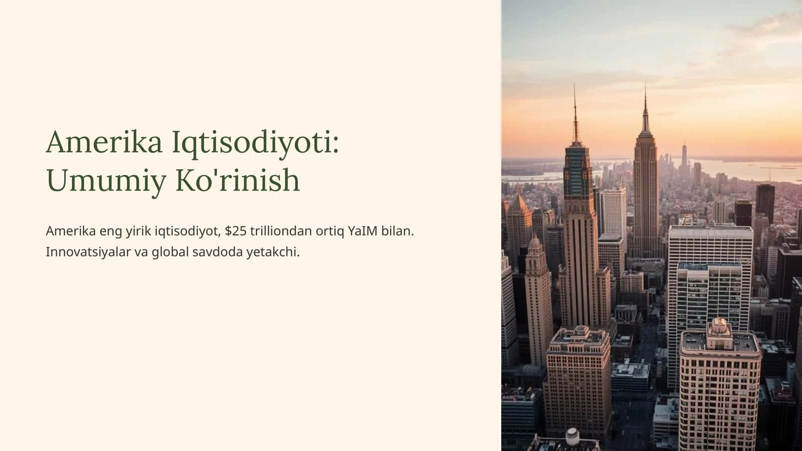 Amerika Iqtisodiyoti: Umumiy Ko'rinish 1