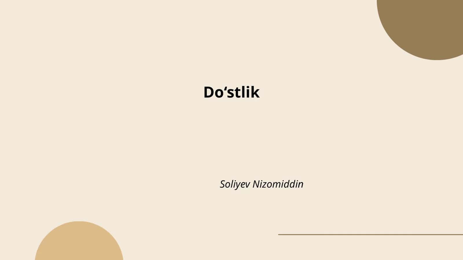 Do‘stlik 1