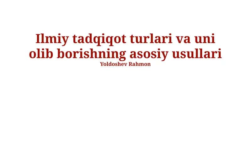 Miqdoriy tadqiqotlar 1