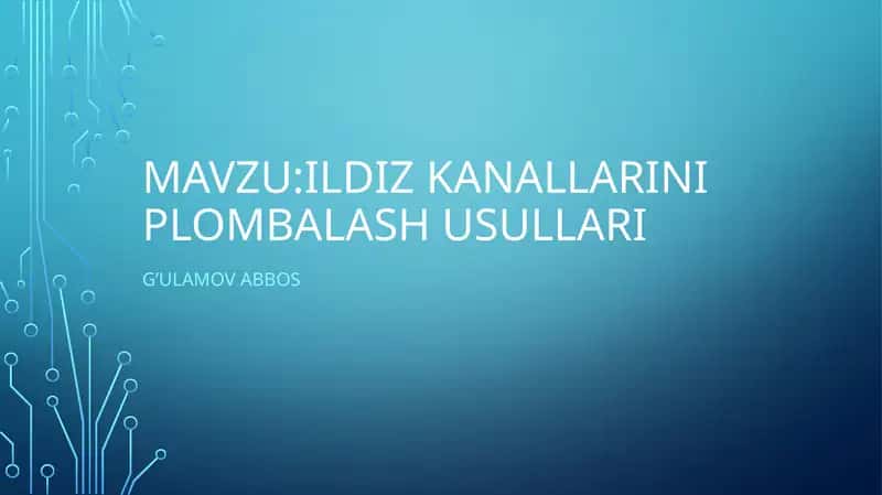 Ildiz kanallarini plombalash usullari 1